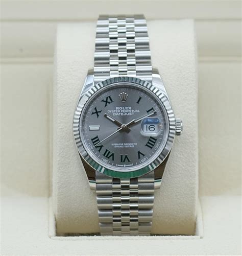 rolex grey dial green roman markers|rolex watches 126234.